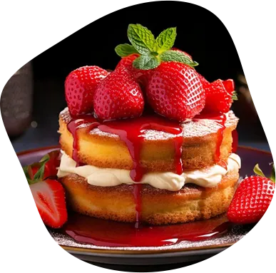 イチゴのパンケーキ